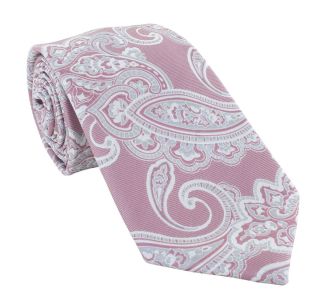 Pink Paisley Tie & Pocket Square Set