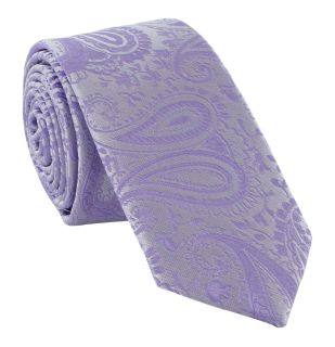 Boys Lilac Tonal Paisley Tie & Pocket Square Set