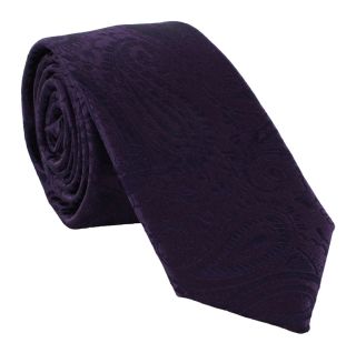 Boys Purple Tonal Paisley Tie & Pocket Square Set